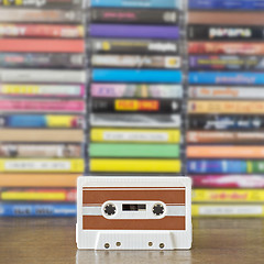 Image showing White and brown retro audio cassette