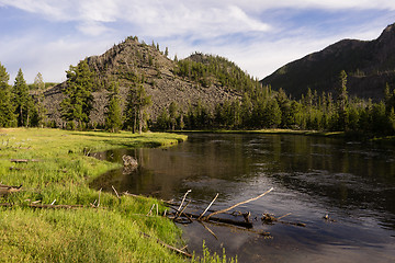 Image showing Madison River Flows Through Yellowstone West Side Entrance 