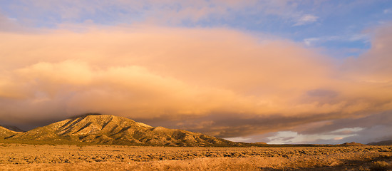 Image showing Cloudscape Over Hillsdie Sunset Orange Glow