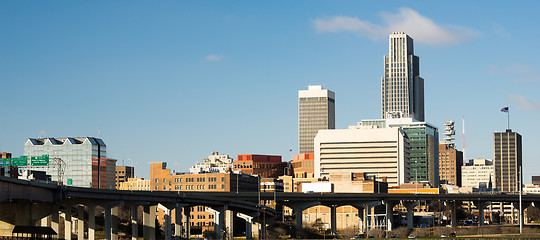 Image showing Omaha Nebraska Downtown City Skyline Highway Overpass