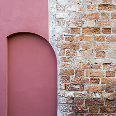 Image showing abandoned grunge cracked brick stucco wall