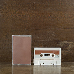 Image showing White and brown retro audio cassette