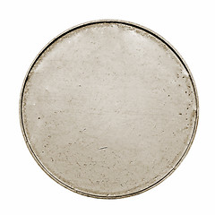 Image showing Blank silver coin with stripes