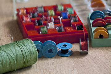 Image showing  Thread and bobbin for sewing machine