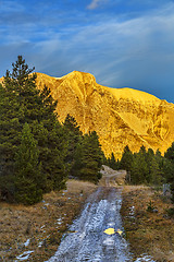 Image showing Sunset on a Mountain Path