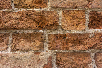 Image showing Distressed Wall With Broken Bricks Texture