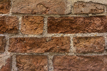 Image showing Distressed Wall With Broken Bricks Texture