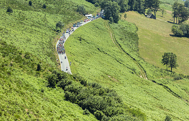 Image showing The Peloton on Col d'Aspin - Tour de France 2015