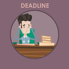 Image showing Businessman having problem with deadline.