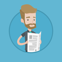 Image showing Man reading newspaper vector illustration.