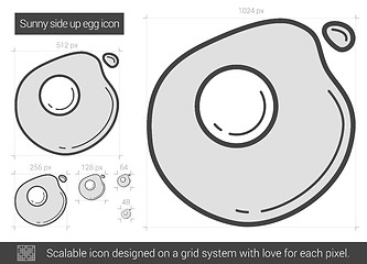 Image showing Sunny side up eggs line icon.