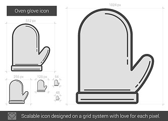 Image showing Oven glove line icon.