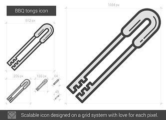 Image showing BBQ tongs line icon.