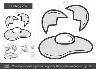 Image showing Fried egg line icon.