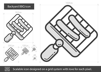 Image showing Backyard BBQ line icon.