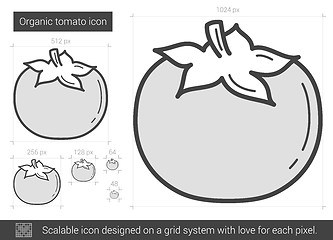 Image showing Organic tomato line icon.