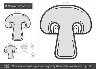 Image showing Button mushroom line icon.