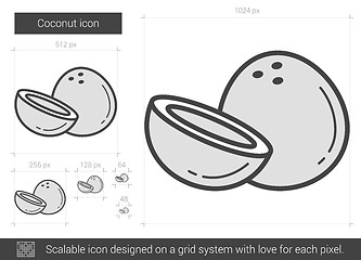 Image showing Coconut line icon.