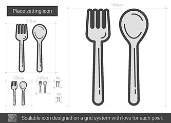 Image showing Place setting line icon.