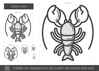 Image showing Lobster line icon.