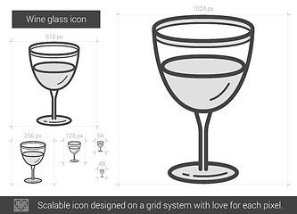 Image showing Wine glass line icon.