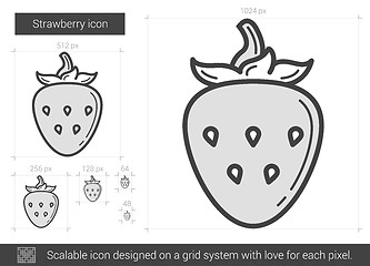 Image showing Strawberry line icon.