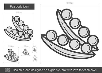 Image showing Pea pods line icon.