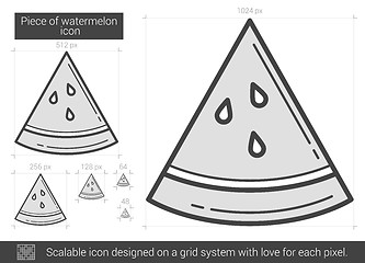 Image showing Piece of watermelon line icon.