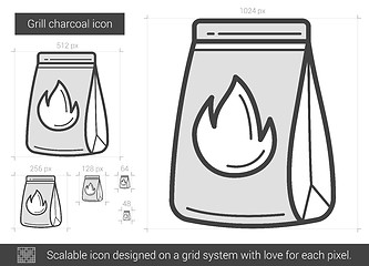 Image showing Grill charcoal line icon.