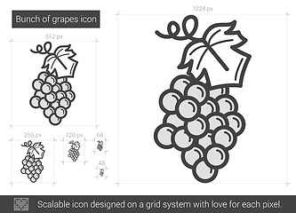 Image showing Bunch of grapes line icon.