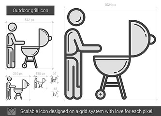 Image showing Outdoor grill line icon.