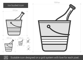 Image showing Ice bucket line icon.