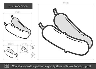 Image showing Cucumber line icon.