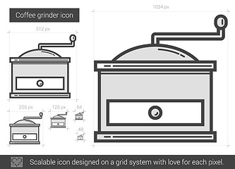 Image showing Coffee grinder line icon.