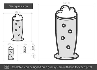 Image showing Beer glass line icon.