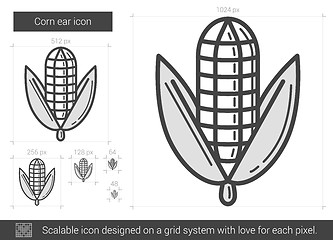 Image showing Corn ear line icon.
