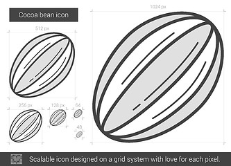 Image showing Cocoa bean line icon.