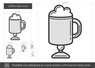 Image showing Coffee latte line icon.