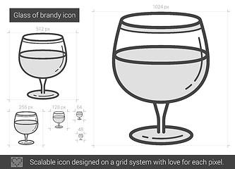 Image showing Glass of brandy line icon.