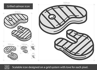 Image showing Grilled steak line icon.