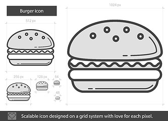 Image showing Burger line icon.