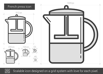 Image showing French press line icon.