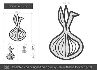 Image showing Onion bulb line icon.