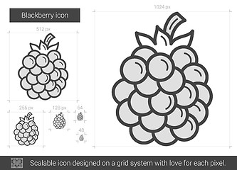 Image showing Blackberry line icon.