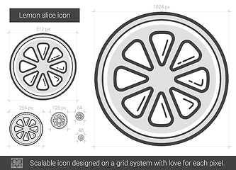 Image showing Lemon slice line icon.