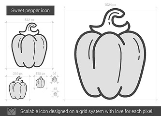 Image showing Sweet pepper line icon.