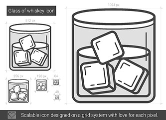 Image showing Glass of whiskey line icon.