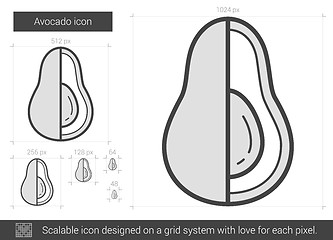 Image showing Avocado line icon.