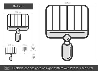 Image showing Grill line icon.