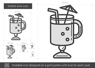 Image showing Mulled wine line icon.